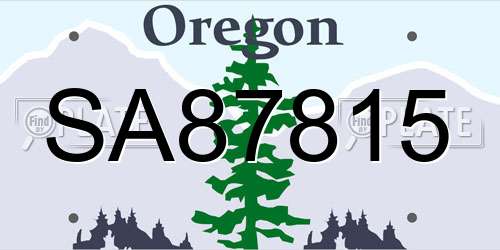 SA87815 Oregon License Plate