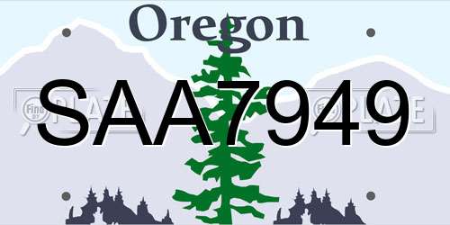 SAA7949 Oregon License Plate