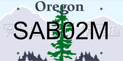 SAB02M Oregon License Plate