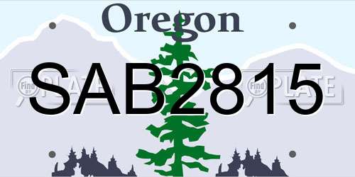 SAB2815 Oregon License Plate