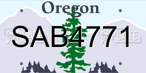 SAB4771 Oregon License Plate
