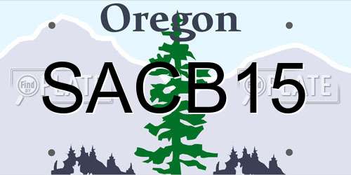 SACB15 Oregon License Plate