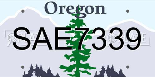 SAE7339 Oregon License Plate