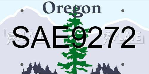 SAE9272 Oregon License Plate