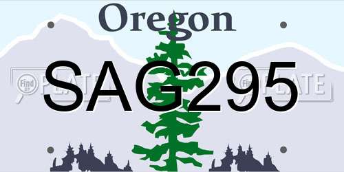 SAG295 Oregon License Plate