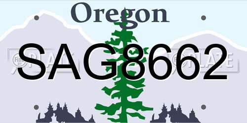 SAG8662 Oregon License Plate