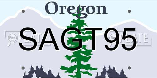 SAGT95 Oregon License Plate