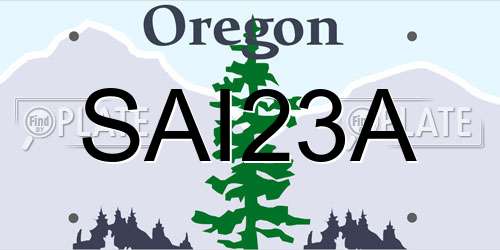 SAI23A Oregon License Plate