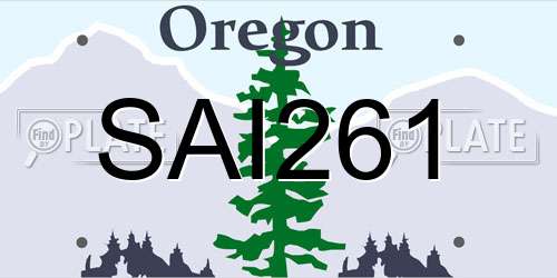 SAI261 Oregon License Plate