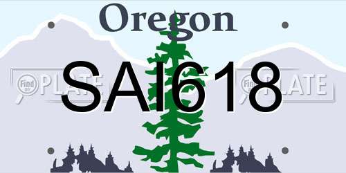 SAI618 Oregon License Plate