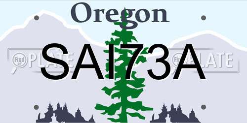 SAI73A Oregon License Plate