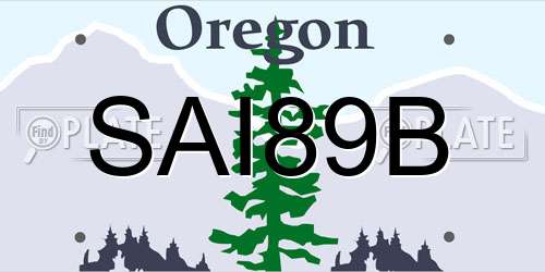 SAI89B Oregon License Plate