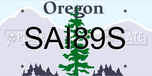 SAI89S Oregon License Plate