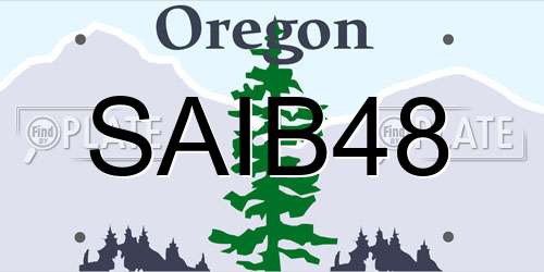 SAIB48 Oregon License Plate