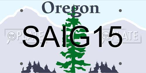 SAIG15 Oregon License Plate