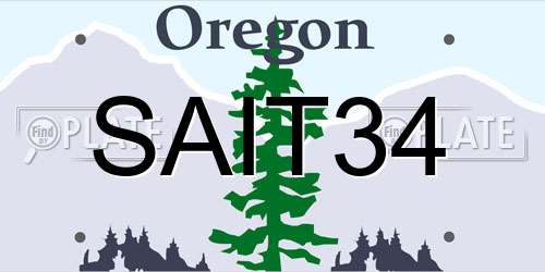 SAIT34 Oregon License Plate