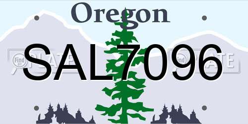 SAL7096 Oregon License Plate