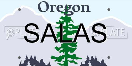 SALAS Oregon License Plate