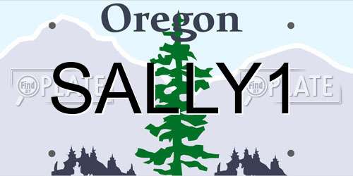SALLY1 Oregon License Plate