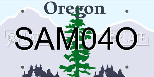 SAM04O Oregon License Plate