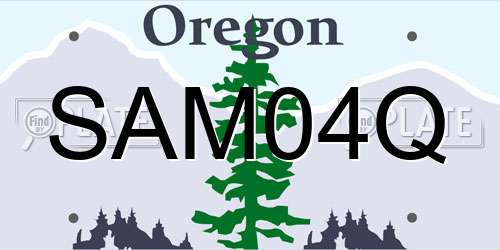 SAM04Q Oregon License Plate
