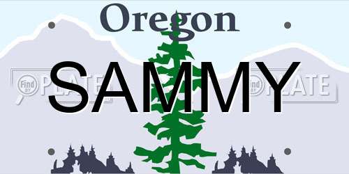 SAMMY Oregon License Plate
