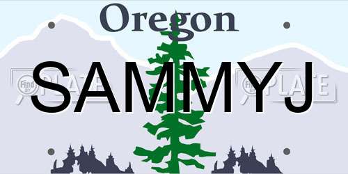 SAMMYJ Oregon License Plate