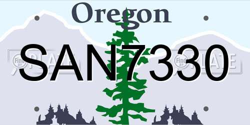 SAN7330 Oregon License Plate