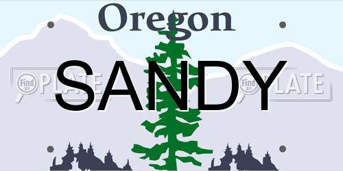 SANDY Oregon License Plate