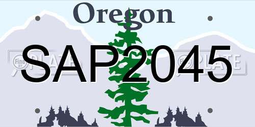 SAP2045 Oregon License Plate