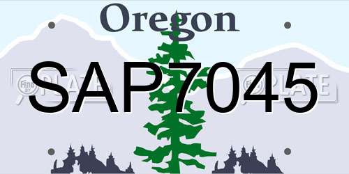 SAP7045 Oregon License Plate