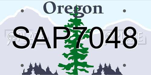 SAP7048 Oregon License Plate
