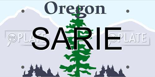 SARIE Oregon License Plate
