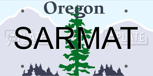 SARMAT Oregon License Plate