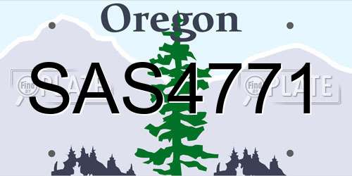 SAS4771 Oregon License Plate