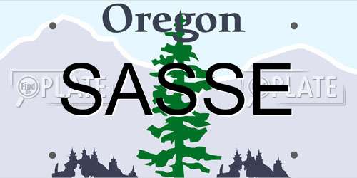 SASSE Oregon License Plate