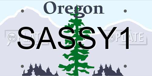 SASSY1 Oregon License Plate
