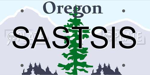 SASTSIS Oregon License Plate