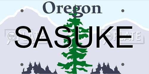 SASUKE Oregon License Plate