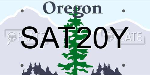 SAT20Y Oregon License Plate