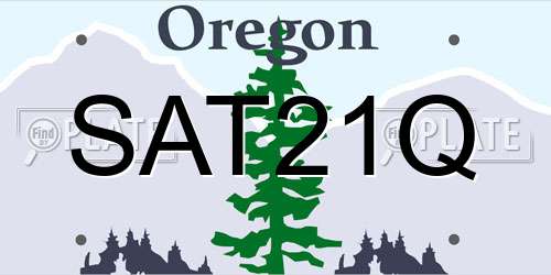SAT21Q Oregon License Plate