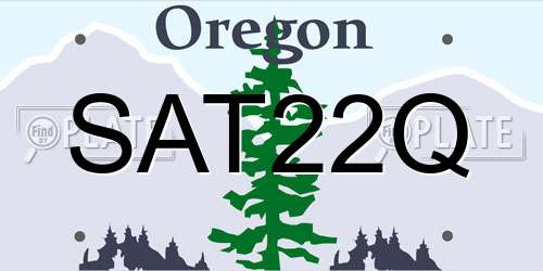 SAT22Q Oregon License Plate