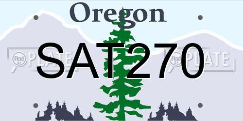 SAT270 Oregon License Plate