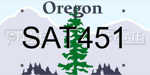 SAT451 Oregon License Plate