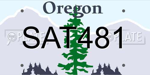 SAT481 Oregon License Plate