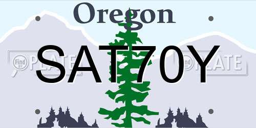 SAT70Y Oregon License Plate