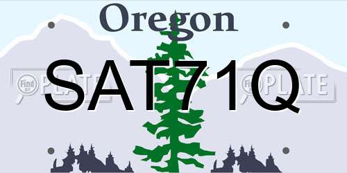 SAT71Q Oregon License Plate