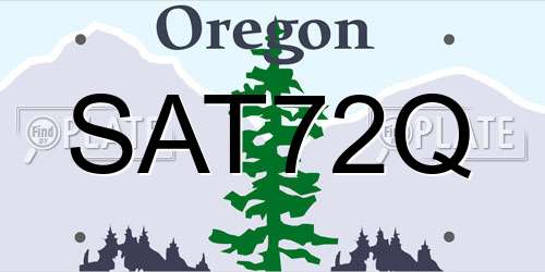 SAT72Q Oregon License Plate