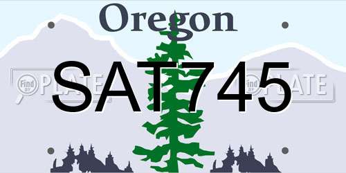 SAT745 Oregon License Plate