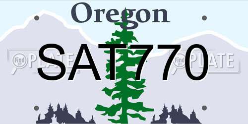 SAT770 Oregon License Plate